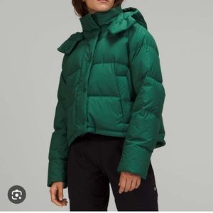 Lululemon wunderpuff cropped puffer jacket Everglade green